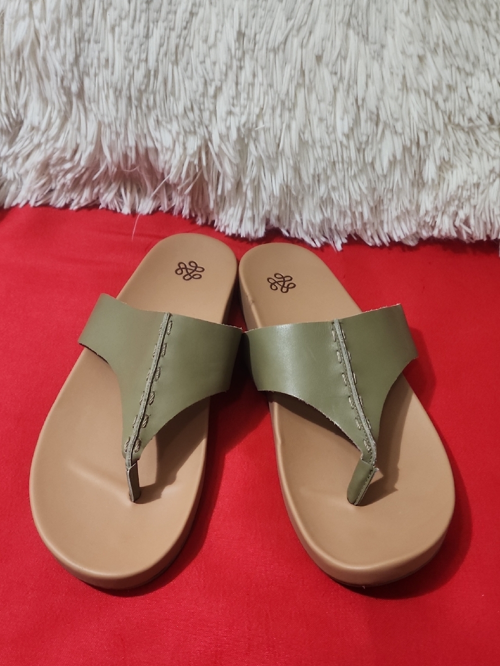 The Sak Women Everly Olive Green Slide Sandals - Comfortable Casual Flip